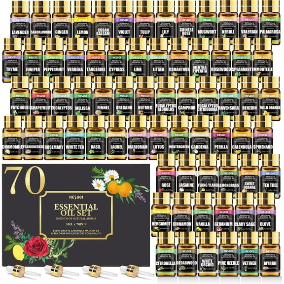 Essential Oil Set - 100% Natural Essential Oil 36 x 5ML - Essential Oil gift set for diffusers and humidifiers