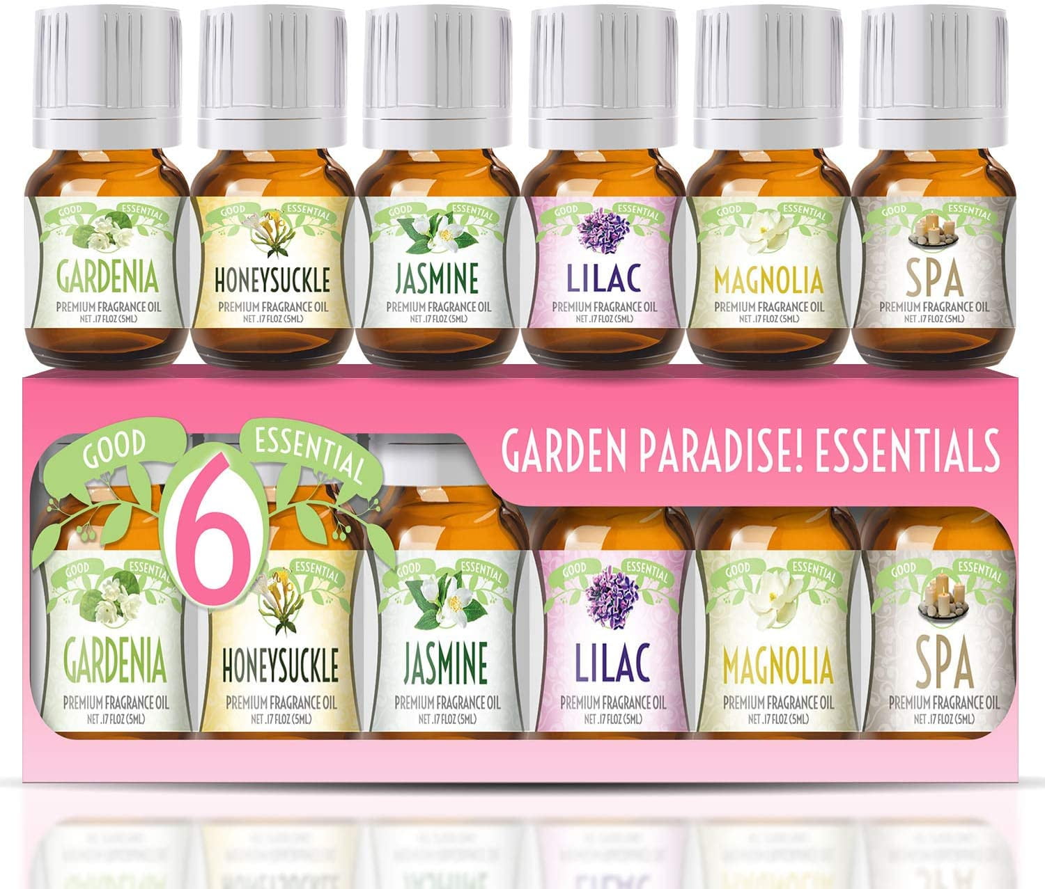 Essential Oil Set from Good Essential - Gardenia, Honeysuckle, Jasmine,  Lilac, Magnolia, Spa Oil: Candles, Soaps, Perfume, Diffuser, Home Care,  Aromatherapy 6-Pack 
