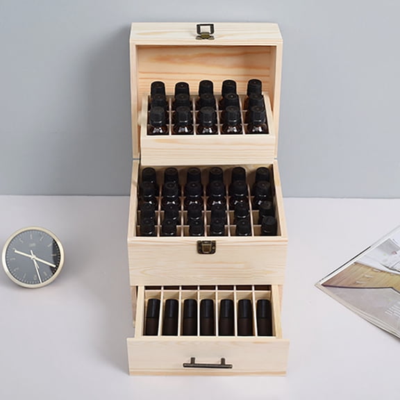 Essential Oil Storage Box Wooden Essential Oils Display Organizer Stand Holder