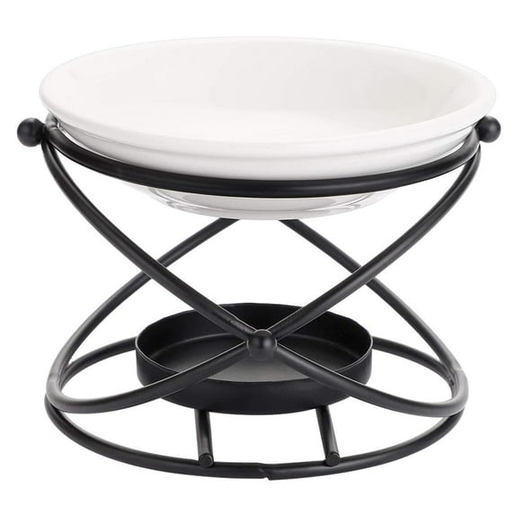 Essential Oil Warmer, Burner Ceramic Oil Tealight Holder Bedroom Decor Christmas Housewarming Gift Black