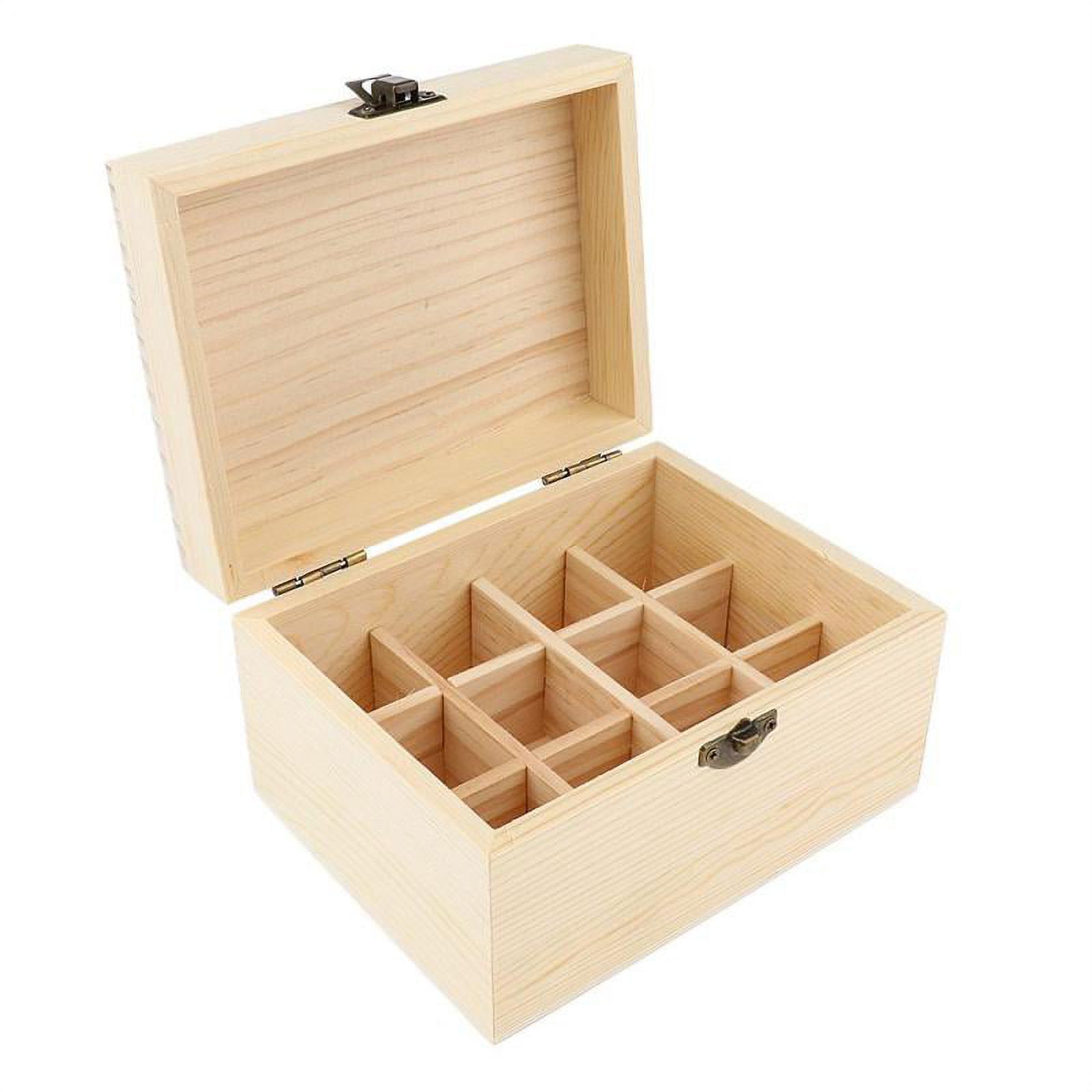 Essential Oil Wooden Storage Box Display Carry Case Organizer Hold 12 Bottle