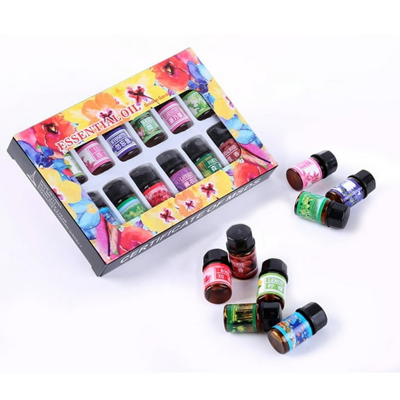 Essential Oils 12 Flavor/Box Pure Aromatherapy Oil Skin Care Bath Massage Beauty Gift Set