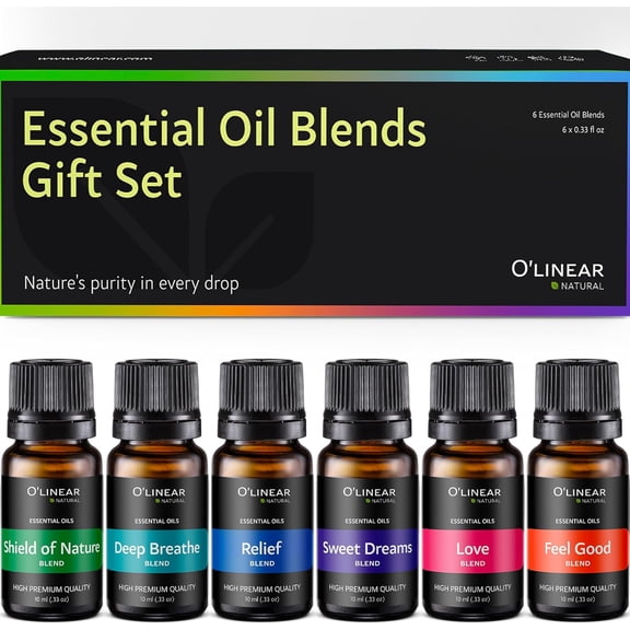 Essential Oils 6 Blends Set - Perfect for Humidifiers and Diffusers, Aromatherapy Diffuser Scents, Oil Kit Home Use, Pack with Various Scents