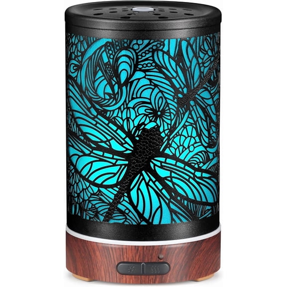 Essential Oils Diffuser,Aromatherapy Diffuser,Birthday for Women Mom Grandma,Metal Cool Mist Humidifier with 7 Colors Lights Waterless Auto Off Air Diffusers (Dragonfly)