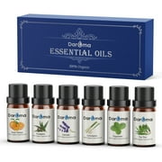 Essential Oils Set, Daroma Top 6 Aromatherapy Oils Set for Diffusers, 100% Pure Steam Distilled Premium Natural Oils, Eucalyptus, Lavender, Lemongrass, Orange, Lemongrass, Tea Tree, Gifts Set 6*10ml
