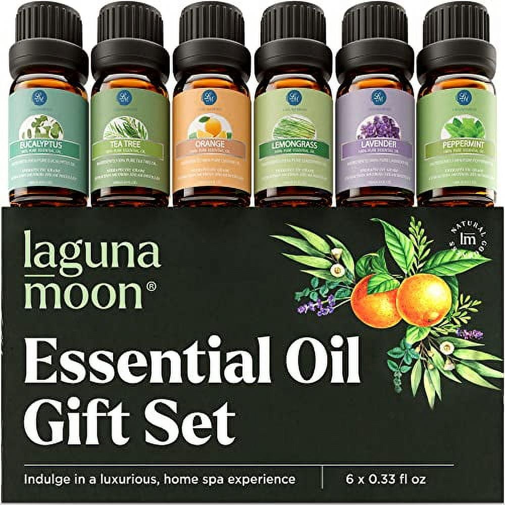 Cliganic Organic Essential Oils Set (Top 5 x 15ml) - 100% Pure Natural - Aromatherapy, Candle Making - Peppermint, Lavender, Eucalyptus, Lemongrass 