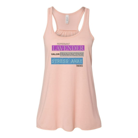 "Essential Oils Tank, Lavender, Peppermint, Racerback, Frankincense, Gift For Her, Essential Oil Hustler, Valor, Thieves, Stress Away, Oils, Peach, MEDIUM"