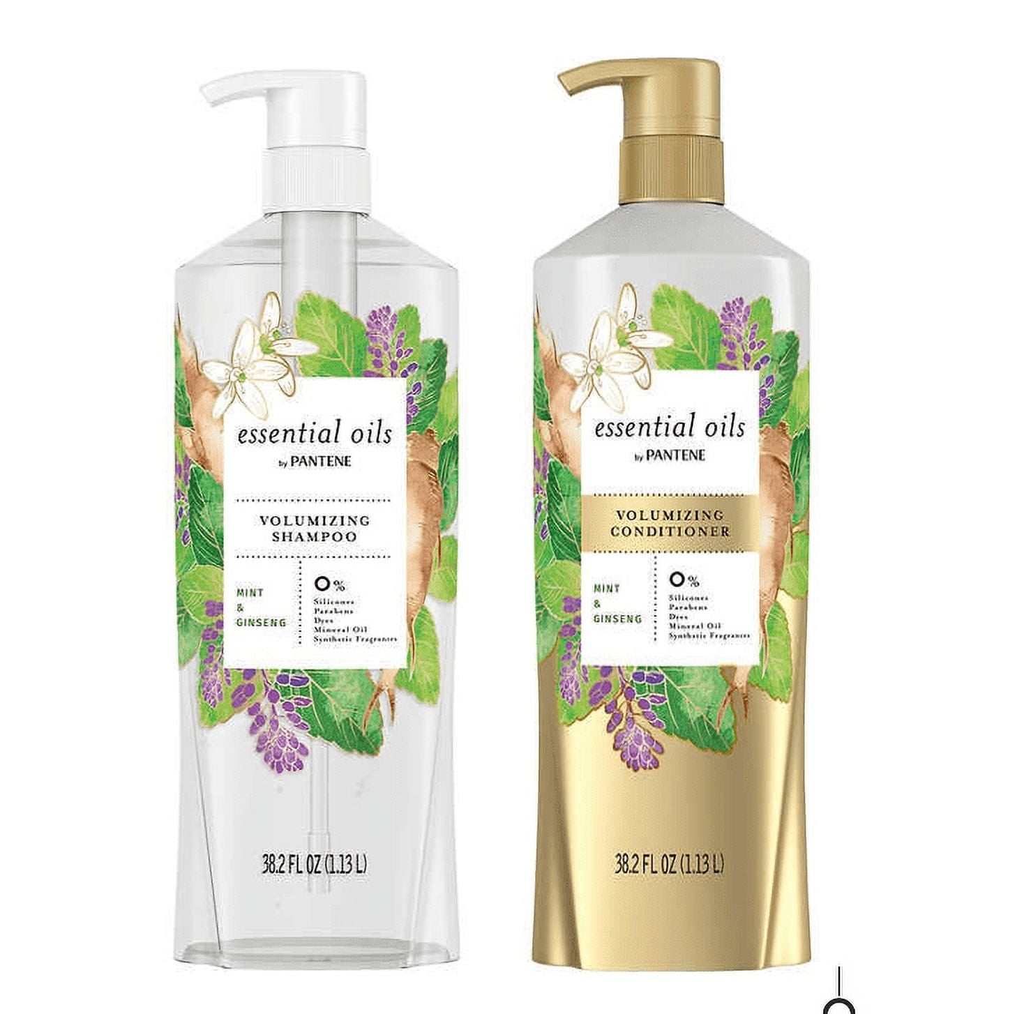 Essential Oils by Pantene, Mint & Ginseng Premium Volume Shampoo and
