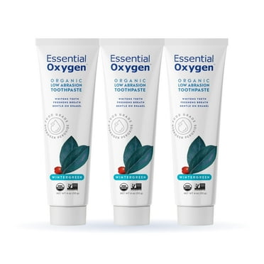 Essential Oxygen Certified Organic Wintergreen Toothpaste, 4 oz, Pack of 3