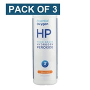 Essential Oxygen 3% Food Grade Hydrogen Peroxide, Non-Toxic All Purpose Cleaner, 16 oz, Pack of 3