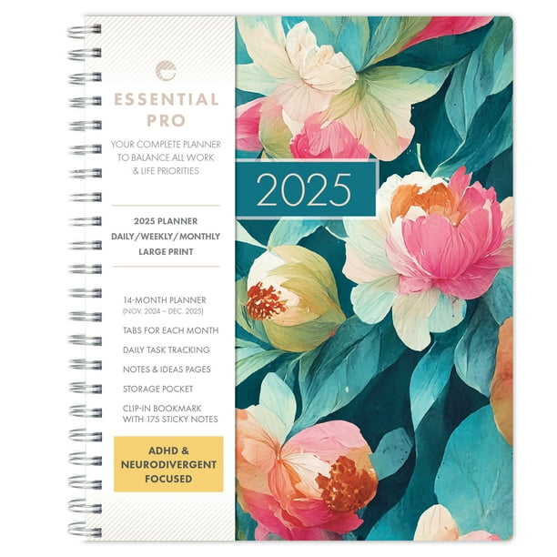 Monthly 14-Month Planner, Floral Watercolor Artwork, 11 x 8.5, Multicolor Cover, 14-Month (Dec to Jan): 2023 to 2025 Monthly 14-Month Planner, Floral Watercolor Artwork, 11 x 8.5, Multicolor Cover, 14-Month (Dec to Jan): 2023 to 2025