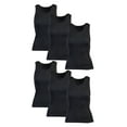 thumbnail image 1 of Essential Ribbed Cotton Tank Top for Women Cami 6 Pack, Black Medium, 1 of 3