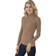 thumbnail image 1 of Essential Ribbed Turtleneck Camel 2X, 1 of 1
