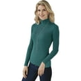 thumbnail image 1 of Essential Ribbed Turtleneck Emerald Petite Small, 1 of 1