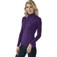 thumbnail image 1 of Essential Ribbed Turtleneck Purple Large, 1 of 1