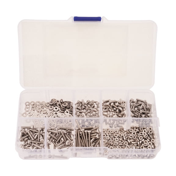 660pcs 2mm Screws Nut & Washers Assortment set Steel Bolt Hexagon Socket Screws Set Button Screws Nut set