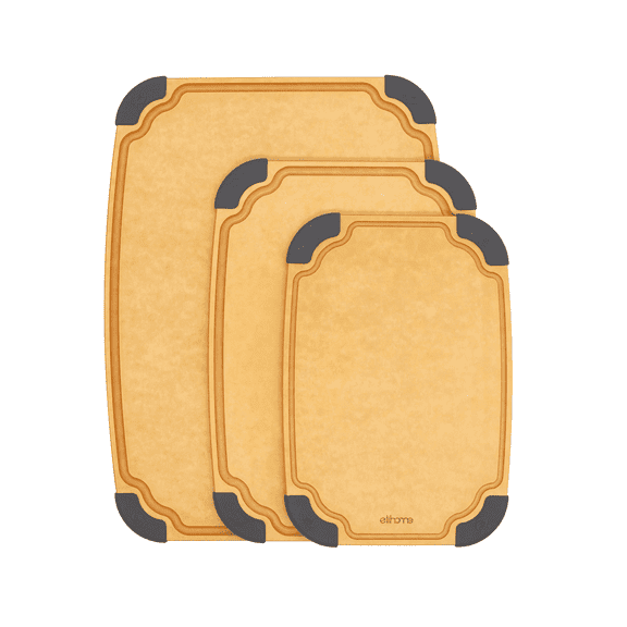 Elihome Essential Series 3-in-1 Dishwasher Safe Non Slip Cutting Board 3-Piece Set (S+M+L)