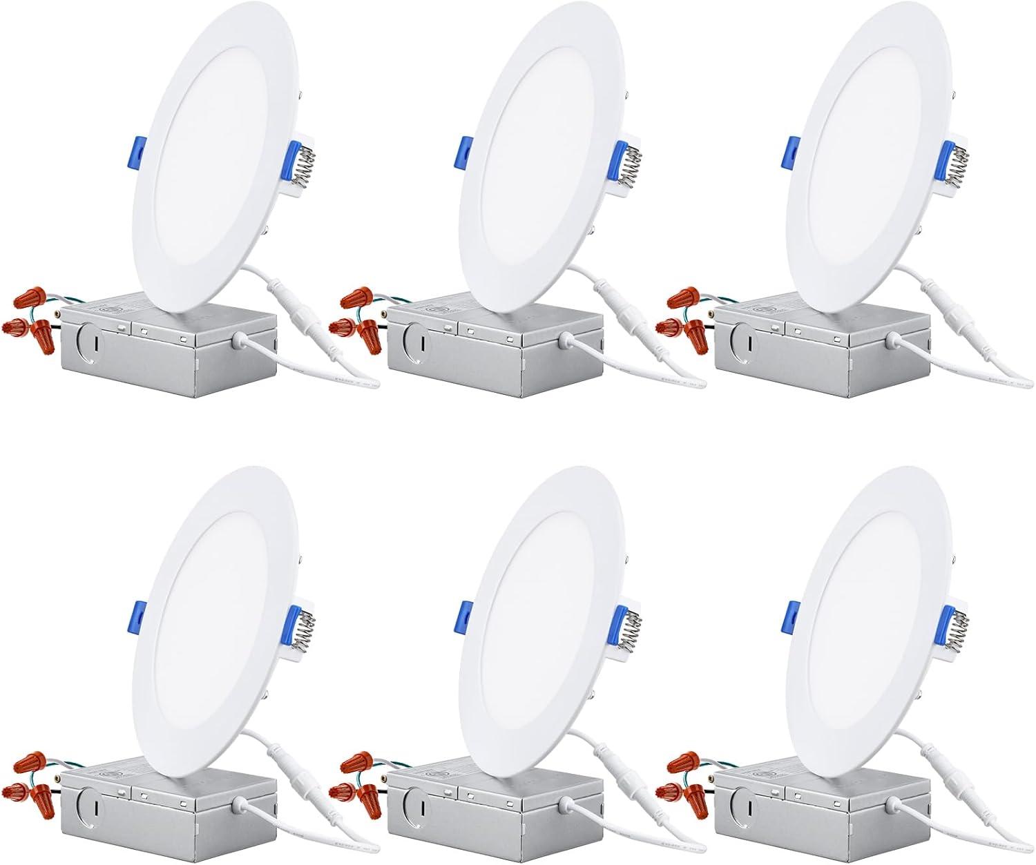 Essential Series 6 Inch Ultra-Thin LED Recessed Lighting with J-Box ...