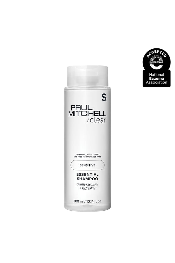 Clear Essential Shampoo, Fragrance Free, Dermatologist-Tested For Sensitive Scalp + Skin, 10.14 fl. oz.