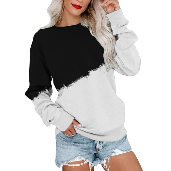 Essential Sweatshirt for Women Soft Crewneck Long Sleeve Loose Fit Casual Lounge Everyday Basic Winter Warm Top