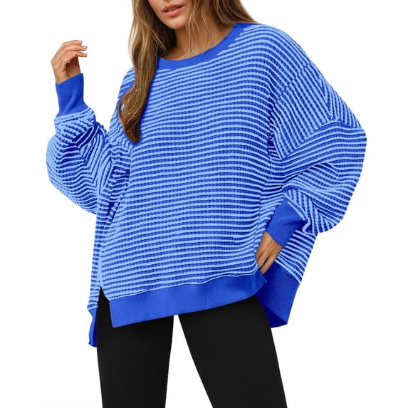 Essential Sweatshirt for Women Soft Crewneck Long Sleeve Loose Fit Casual Lounge Everyday Basic Winter Warm Top
