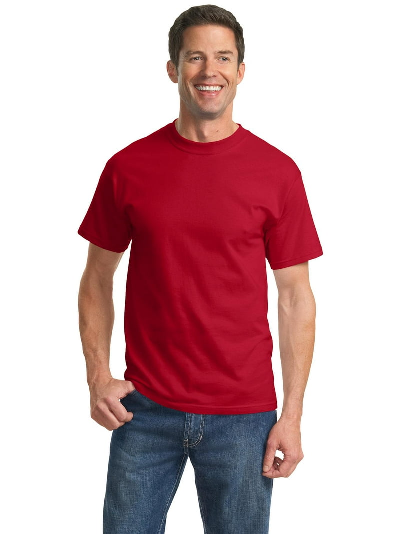 Essential Big Tee Shirt, Soft Spun Cotton, Red, 4XL - Walmart.com