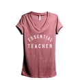 thumbnail image 1 of Essential Teacher Women's Fashion Relaxed V-Neck T-Shirt Tee Heather Rouge Small, 1 of 3