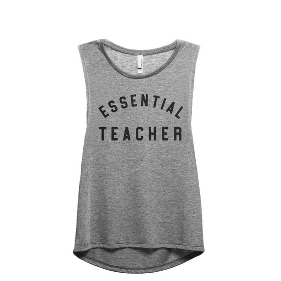 Essential Teacher Women's Fashion Sleeveless Muscle Workout Yoga Tank Top Heather Grey Grey Small