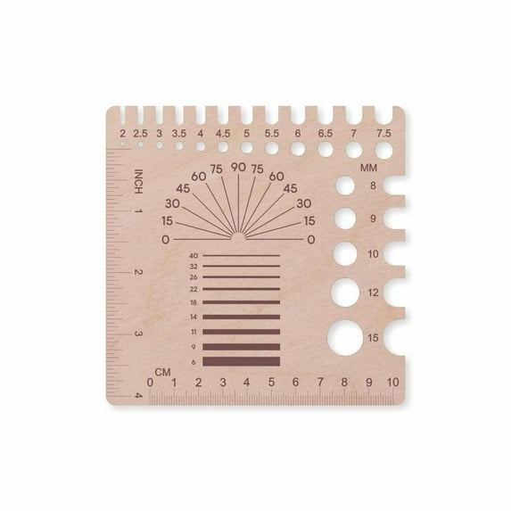 Essential Template Braided Rope Wooden Wrapping Embroidery Thread Measure Rule Knitting Needle Gauge Spinners Yarn Measuring Tools C