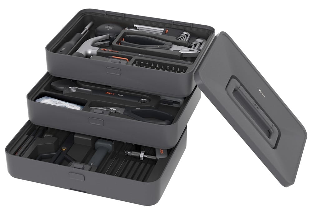 Essential Tool Kit with Hex Wrenches, Screwdriver Set & Measuring Instruments for Car, Home, Garden Maintenance