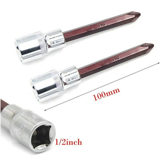 Essential Toolset Two Piece Set of PH2 Extended Socket Screws Measuring at an Effective Length of 100mm Each