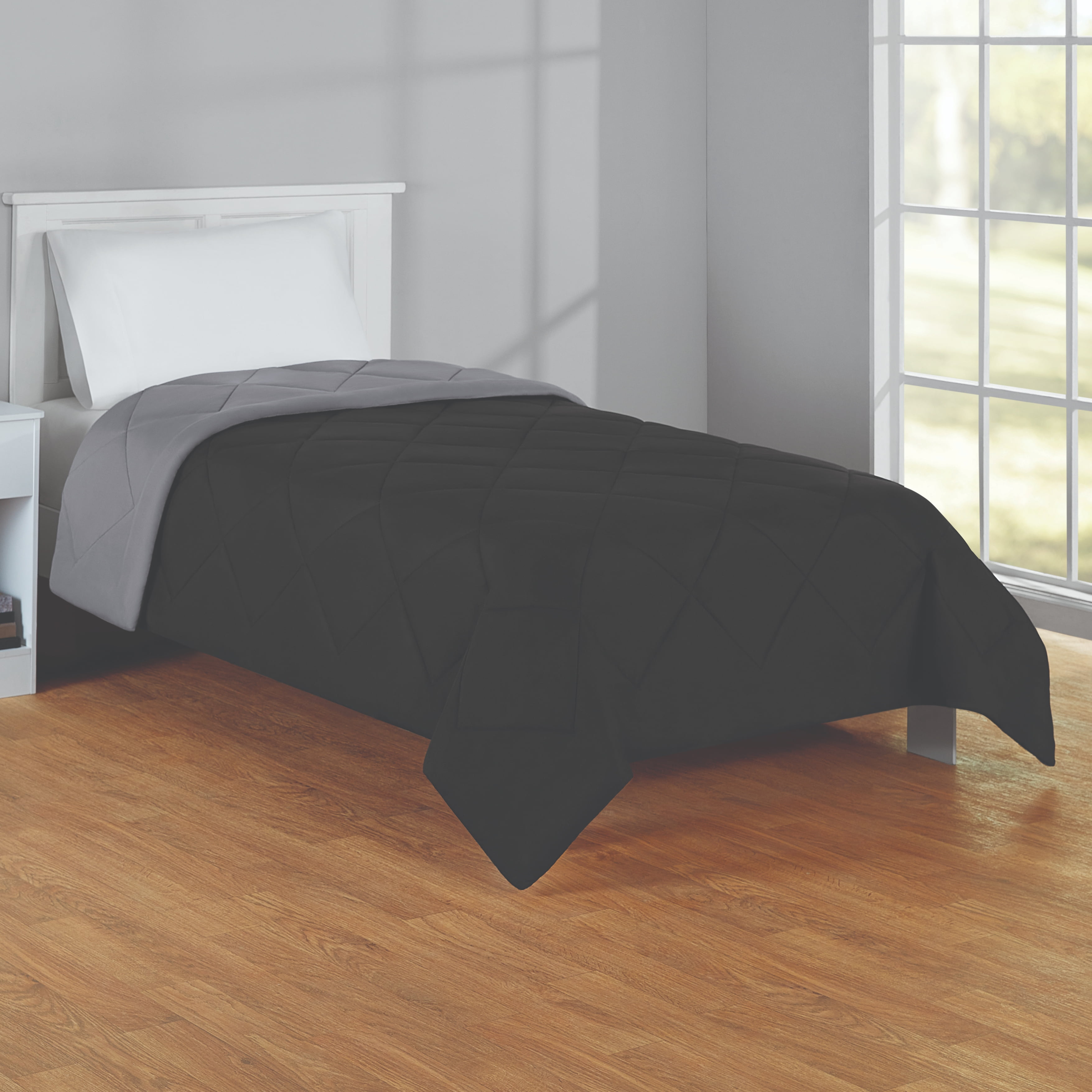 Mainstays Twin Total Bedding Bundle – Comforter, Sheets, Pillow, Mattress Topper, Mattress Protector, Blanket & Throw