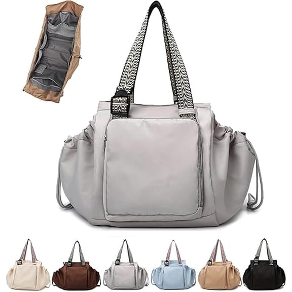 Essential Tote Bag, Emma and Kate Everyday Bag, Multifunctional Travel Organizer Stylish Shoulder Crossbody Backpack (Gray)