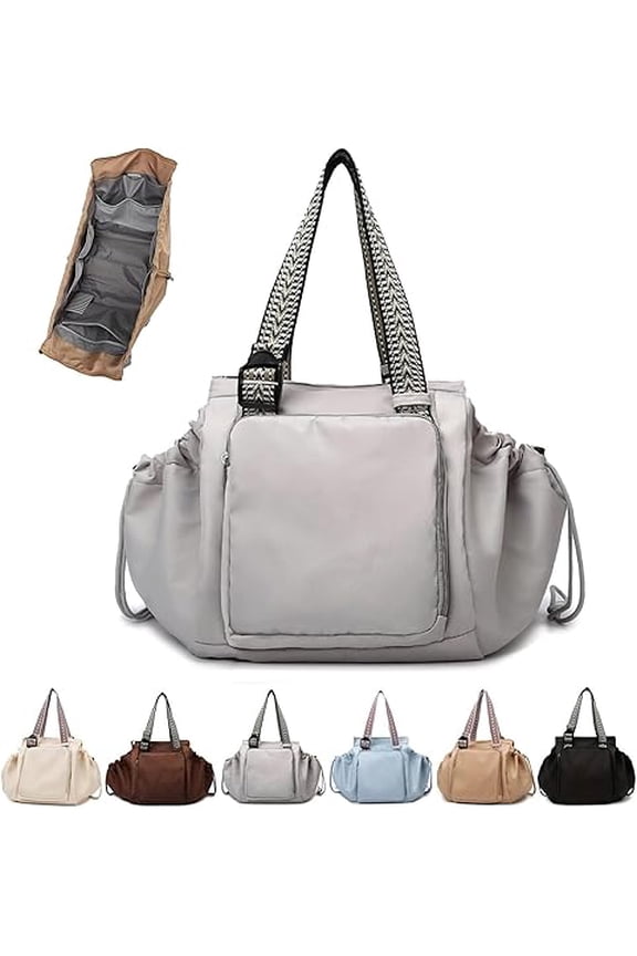 Essential Tote Bag, Emma and Kate Everyday Bag, Multifunctional Travel Organizer Stylish Shoulder Crossbody Backpack (Gray)