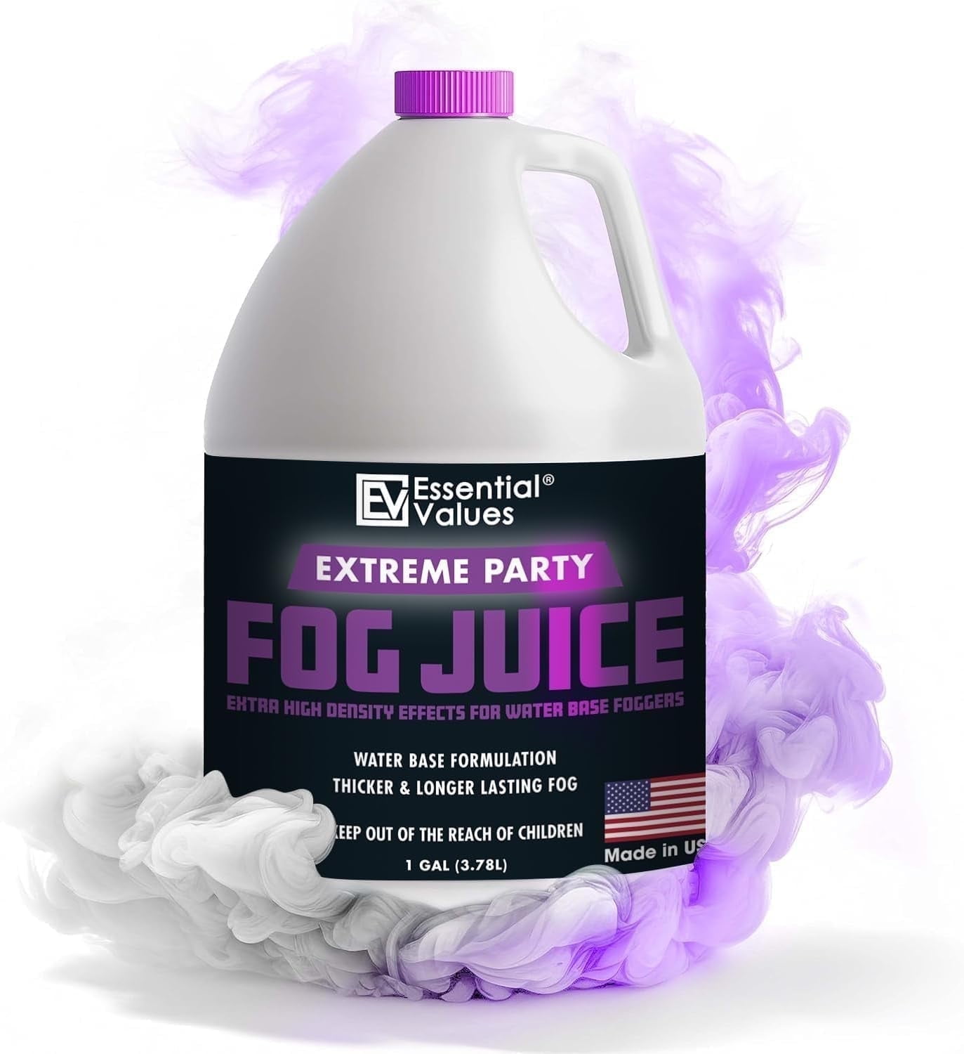 Essential Values 1 Gallon Fog Machine Fluid - Extreme Density for 700W+ Machines - Made in USA