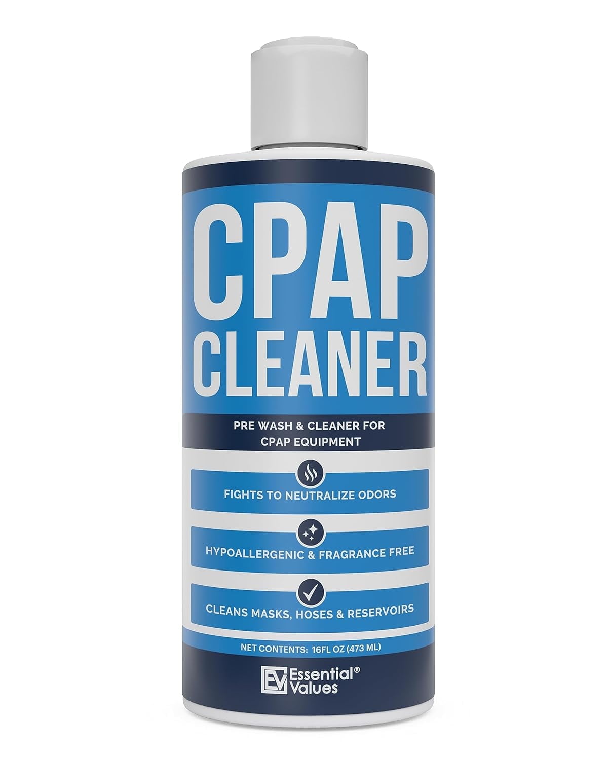 Essential Values 16 Fl Oz CPAP Pre-Wash, Safe & Scent-Free, Dye-Free for All CPAP Machines