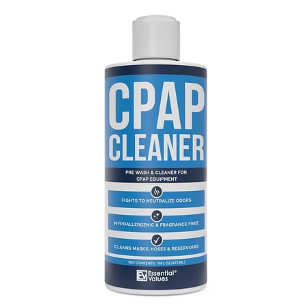 Essential Values 16 Fl Oz CPAP Pre-Wash, Safe & Scent-Free, Dye-Free for All CPAP Machines