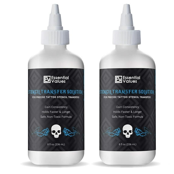 Essential Values - 2 Pack Tattoo Transfer Gel Solution (8 fl oz).Color-None