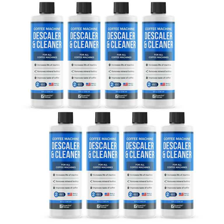 Essential Values - Keurig Descaler 8 Pack, Universal Descaling Solution For  Keurig, Delonghi, Nespresso And All Single Use, Coffee Pot and Espresso  Machines 