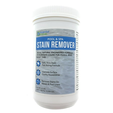 Essential Values Pool & Spa Stain Remover (2 LBS) - Natural Formula, Safe for Vinyl Liners, Fiberglass, Metals - Rust & Stain Removal