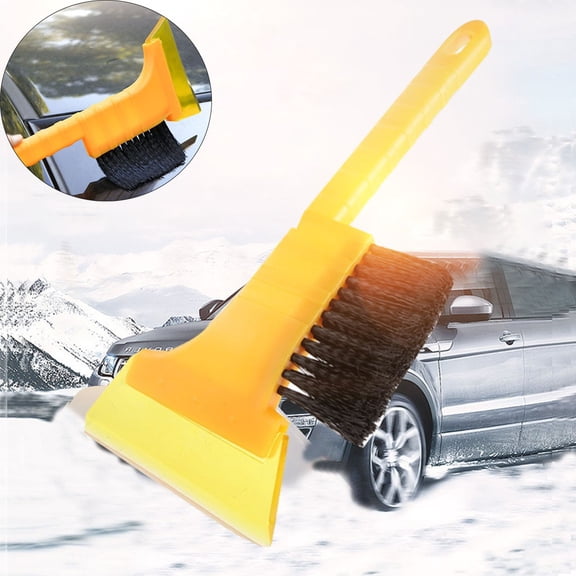Essential Winter Car Emergency Kit Component, 2-in-1 Snow Brush and Ice Scraper, Must-Have Tool for Every Driver, Durable Snow Removal Auto Utility Accessory #Style009 Yellow