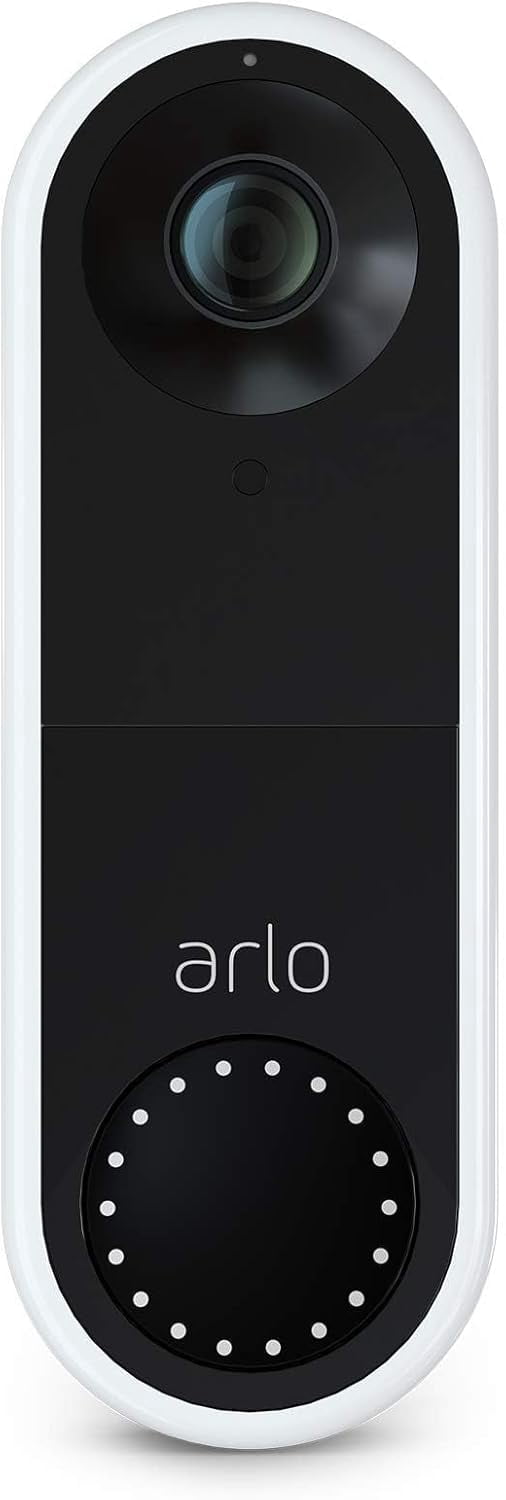 Essential Wired Video Doorbell - HD Video, 180 degrees View, Night Vision, 2 Way Audio, Direct to Wi-Fi No Hub Needed, Wired, White