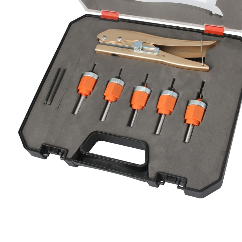 Essential Woodworking Set, Tapered Hole Drill Bit Set, Edge Banding Punching Pliers, Countersink Drill Bit, and Screw Extractor