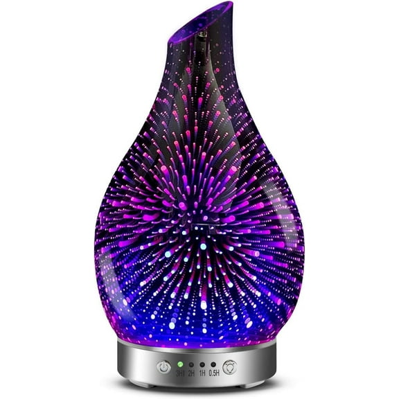 Essential oil diffuser Ultrasonic 3D glass aromatherapy diffuser, automatic shutdown