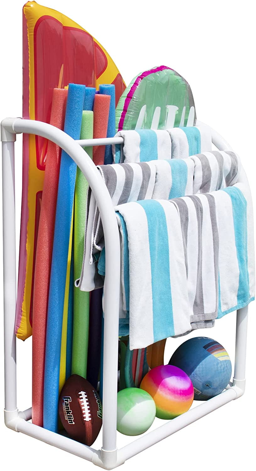 Essentially Yours 5 Bar Curved Towel Rack - Free Standing Poolside ...