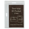 thumbnail image 1 of Essentials 4.25" x 3" Unisex Adult 3 Pack Clear ID Holder Pockets, 1 of 2