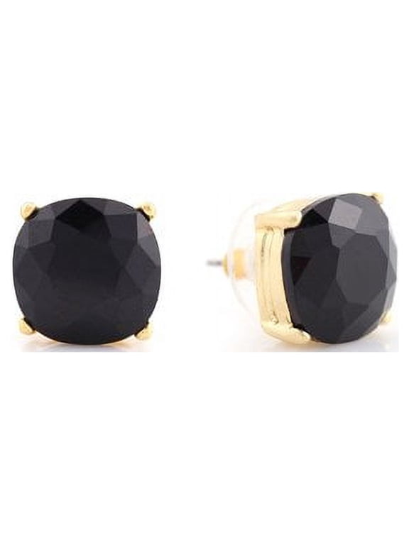 Essentials Black Square Stud Earrings