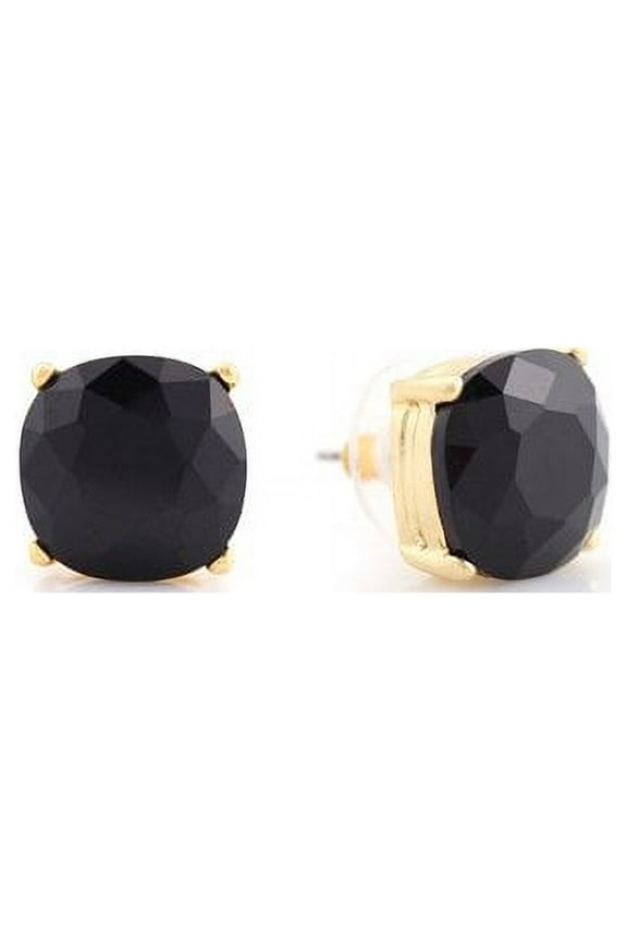 Essentials Black Square Stud Earrings