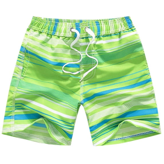 Essentials Boys Swim Trunks Cartoon Shark Dinosaur Elastic Waist Drawstring Kids Quick Dry Bathing Suit Green