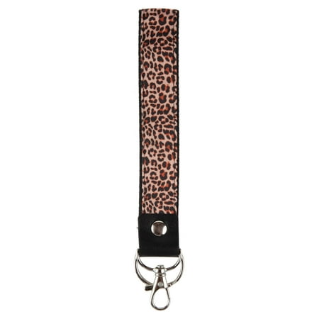 Essentials Women's Adult Cheetah Print Wristlet Lanyard, Hook and Keyring, 8" Long